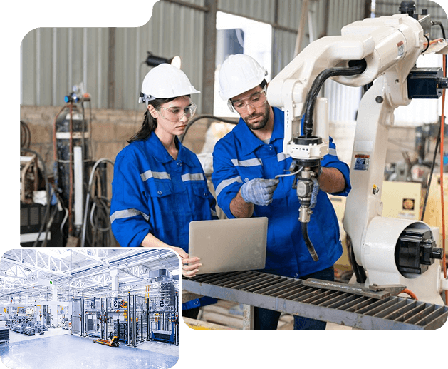 Engineers with Robot